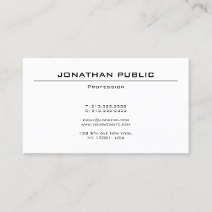 Modern Elegant Sleek Design Professional Plain Business Card
