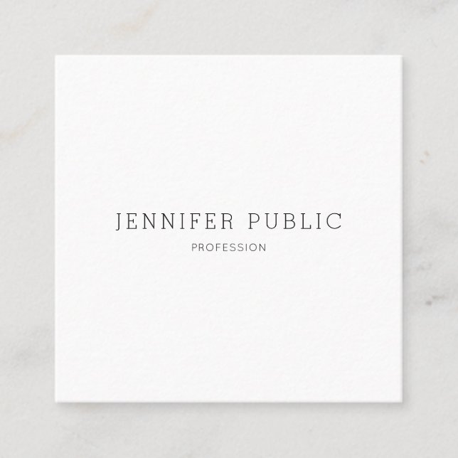 Modern Elegant Sleek Design Professional Plain Square Business Card (Front)