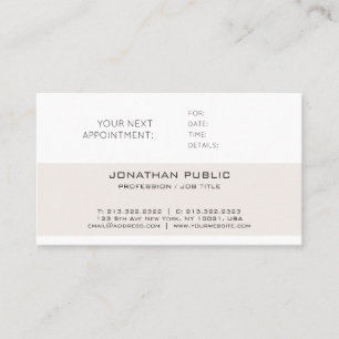 Modern Elegant Sleek Plain Appointment Reminder Card