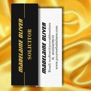 Modern Elegant Sleek Solicitor Professional Black Mini Business Card