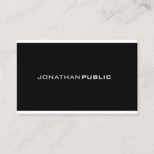 Modern Elegant Smart Design Black White Plain Cool Business Card