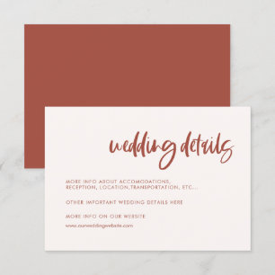 Modern elegant snow pink wedding details enclosure card