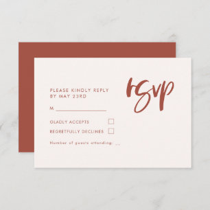 Modern elegant snow pink wedding RSVP
