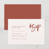 Modern elegant snow pink wedding RSVP