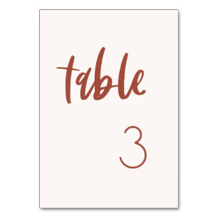 Modern elegant snow pink wedding table number