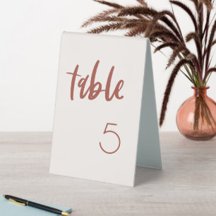 Modern elegant snow pink wedding table number