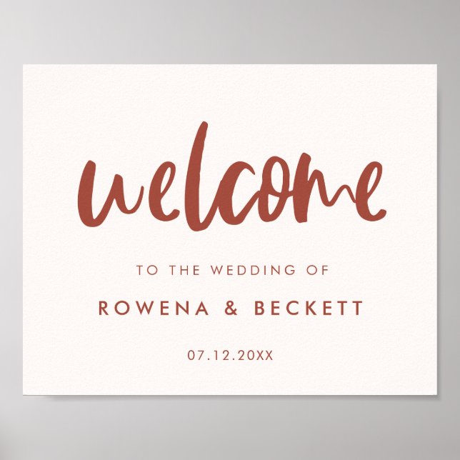 Modern elegant snow pink Wedding welcome Poster (Front)
