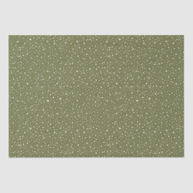 Modern Elegant Snowfall Holiday Tissue Paper (Front)