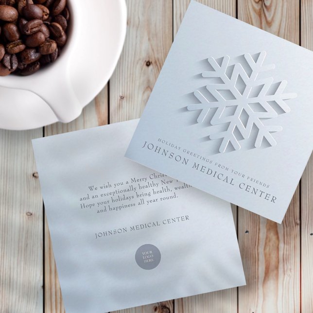 Modern Elegant Snowflake Medical Holiday Greetings Card (Creator Uploaded)