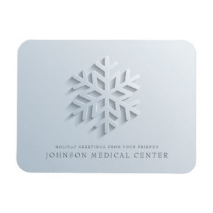 Modern Elegant Snowflake Medical Holiday Greetings Magnet
