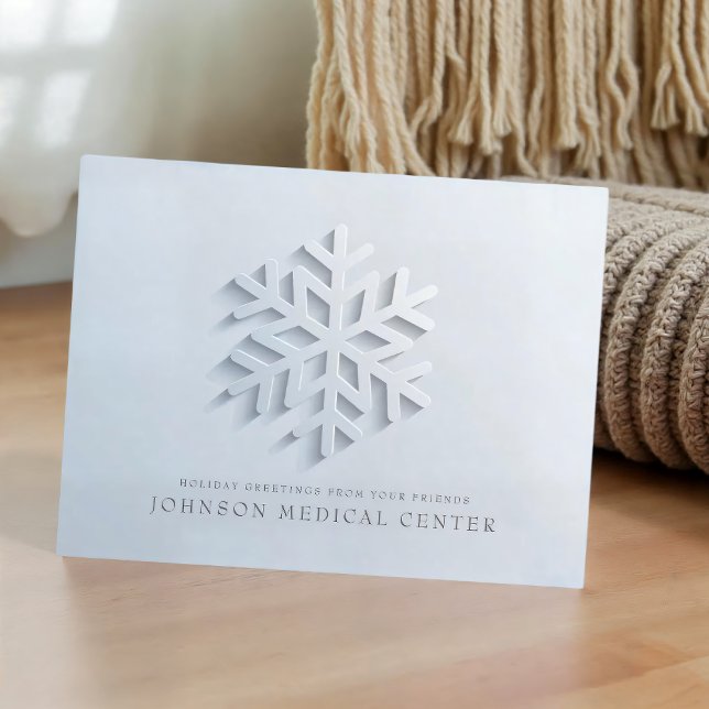 Modern Elegant Snowflake Medical Holiday Greetings Postcard (Creator Uploaded)