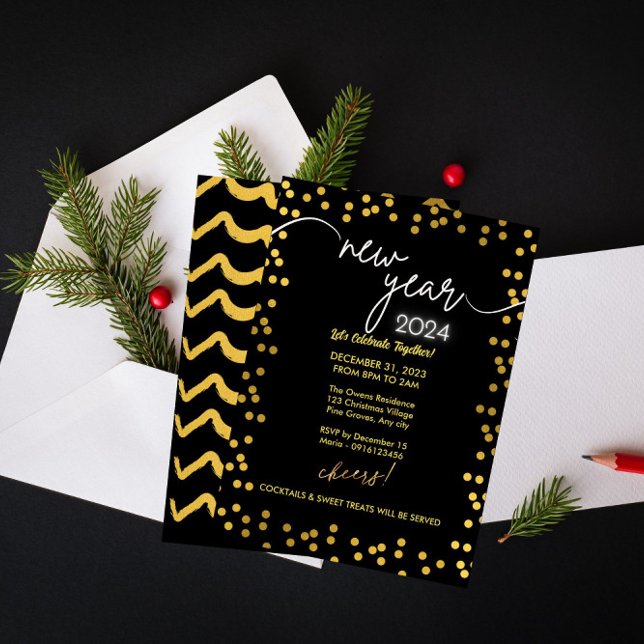 Modern & Elegant Soiree: NYE Celebration  Invitation (Creator Uploaded)