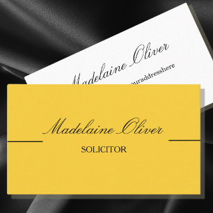 Modern Elegant Solicitor Professional Yellow Business Card