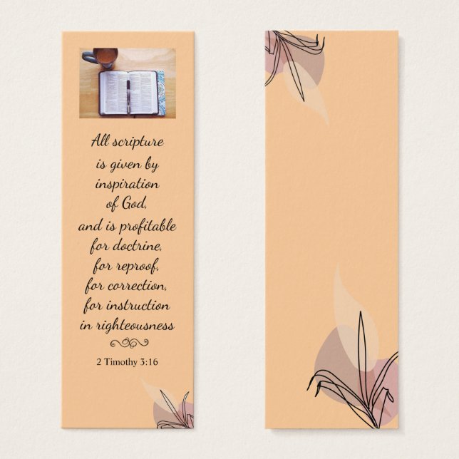 Modern Elegant Spiritual Bible Verse Bookmark (Front & Back)