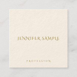 Modern Elegant Square Simple Template Gold Text Business Card