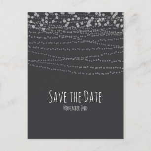 Modern Elegant String of Lights Save The Date Announcement Postcard