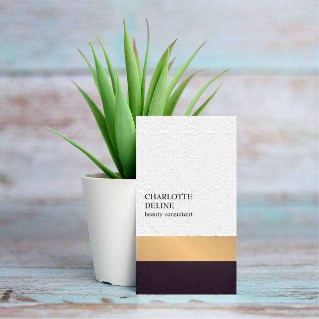 Modern Elegant Stripes Beauty Consultant Business Card (Creator Uploaded)