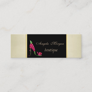 Modern Elegant Stylish Floral - High Heel Mini Business Card