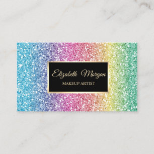 Modern Elegant Stylish Glitter Ombre Frame Business Card