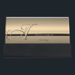 Modern Elegant Stylish Gold Black Stripe Desk Business Card Holder<br><div class="desc">Elegant glamourous black stripe on gold background. An elegant and sophisticated design. The perfect cool gift idea for her on any occasion.</div>