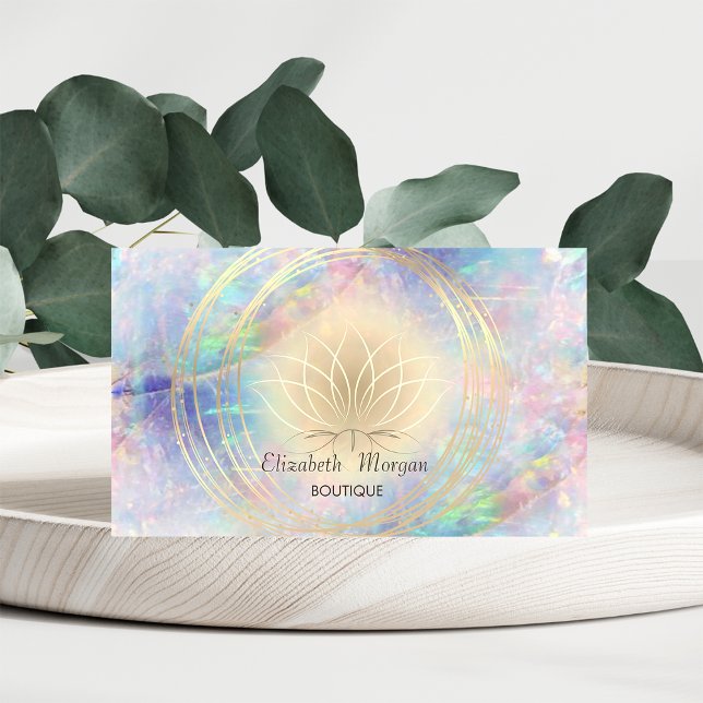 Modern Elegant Stylish,Gold Circles Lotus Opal Business Card (Creator Uploaded)