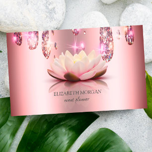 Modern Elegant Stylish Lotus,Drop Business Card