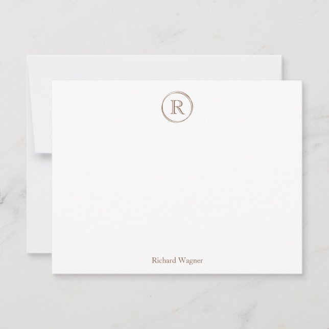 Modern, Elegant, Stylish Monogram Note Card (Front)