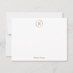 Modern, Elegant, Stylish Monogram Note Card