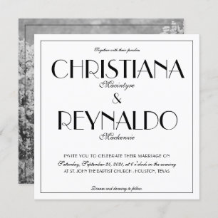 Modern Elegant Stylish Roaring 20s Wedding Photo Invitation
