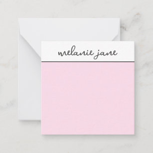 Modern Elegant Stylish Script Pink Flat Note Card