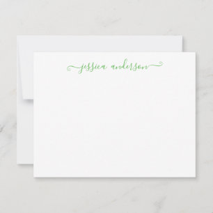 Modern Elegant Stylish Simple Light Green Script Card