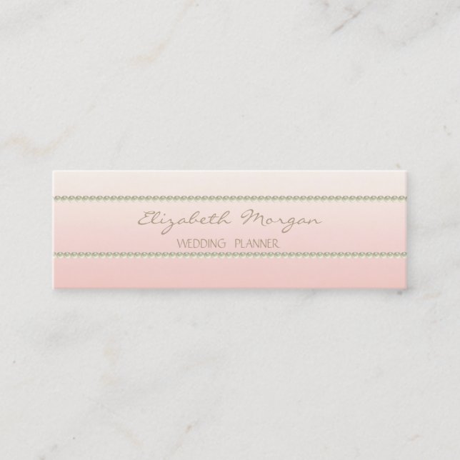 Modern Elegant  Stylish Simple,Pearls Mini Business Card (Front)