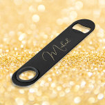 Modern Elegant Stylish Trendy Gold Monogrammed<br><div class="desc">Create your own custom, personalised, modern elegant faux gold calligraphy typography script font monogrammed on black background, trendy chic stylish cool professional extra durable stainless steel speed bottle opener bar key featuring a length and design to open bottles with speed and ease. Simply type in your name / family name,...</div>