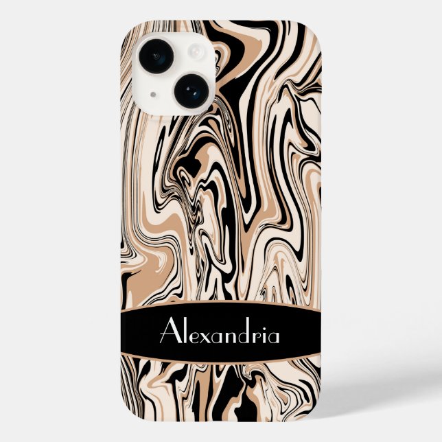 Modern Elegant Stylish Watercolor Personalise Case-Mate iPhone Case (Back)