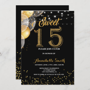 Modern elegant sweet 15 invitation