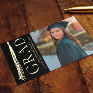 Modern Elegant Tassel Grad Party Custom Photo Foil Holiday Card