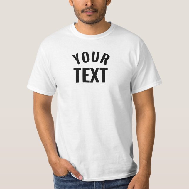 Modern Elegant Template Add Text Men's White Value T-Shirt (Front)