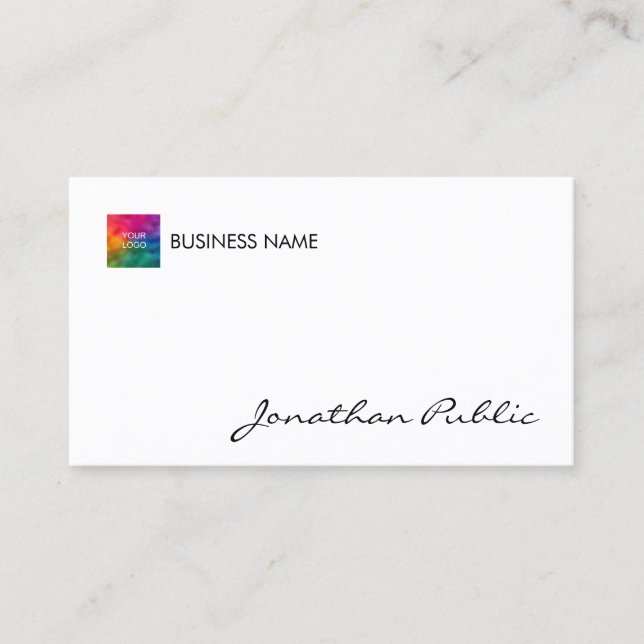 Modern Elegant Template Business Company Logo Here Card (Front)