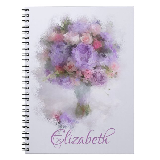 Modern Elegant Template Flowers Oil Painting Notebook (Front)