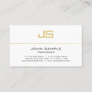 Modern Elegant Template Gold Initial Monogram Business Card