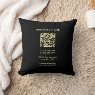 Modern Elegant Template Gold Text Font QR Code Cushion