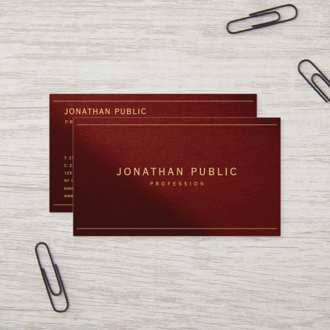  Modern Elegant Template Gold Text With QR Code Business Card (Front/Back In Situ)