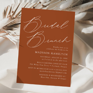 Modern Elegant Terracotta Bridal Shower Brunch Invitation