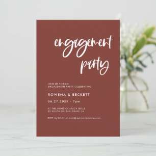 Modern elegant terracotta Engagement party  Invitation