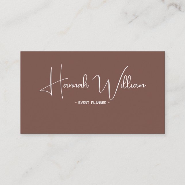Modern Elegant Terracotta Minimalist Business Card (Front)