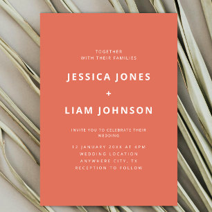 Modern Elegant Terracotta Minimalist Wedding Invitation