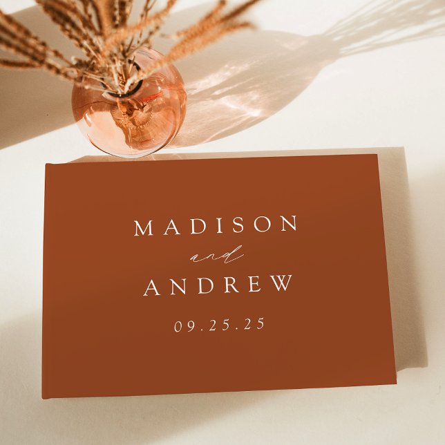 Modern Elegant Terracotta Wedding Guest Book (Creator Uploaded)