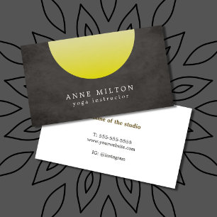 Modern Elegant Texture Black Yellow Yoga Business Card