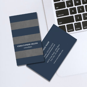 Modern Elegant Texture Grey Blue Consultant Business Card