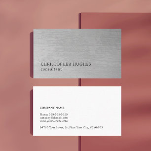 Modern Elegant Texture Grey Consultant Business Card